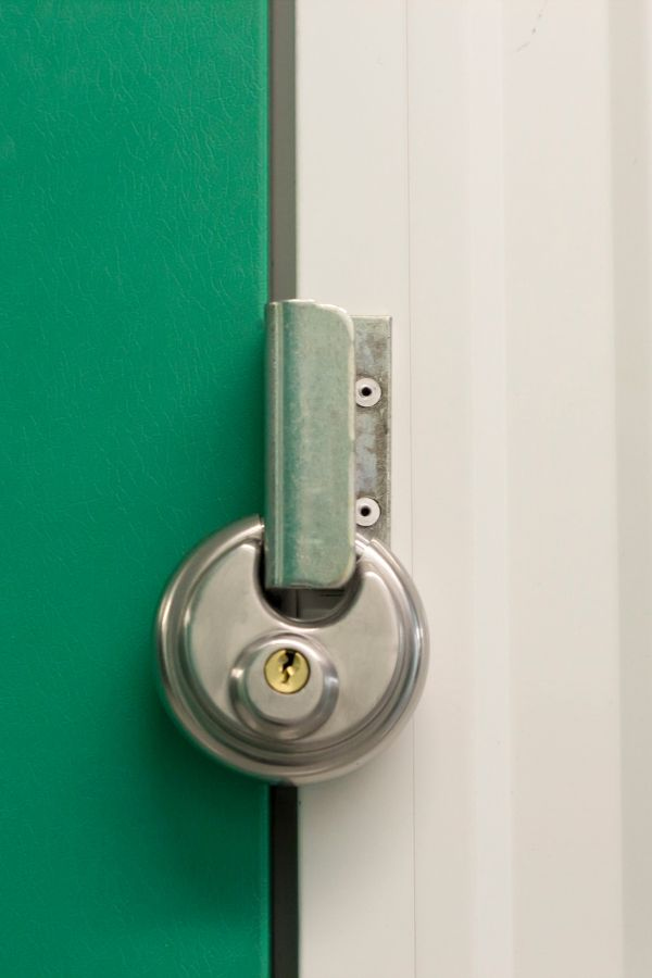 image of a lock on a storage unit